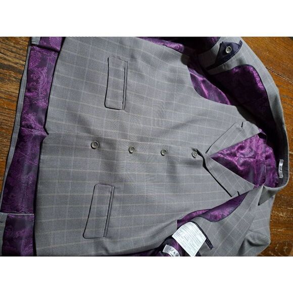 New 40R L&S France St Emanuel Classic Fit Grey Suit Jacket Coat and Vest NWT - Picture 6 of 11